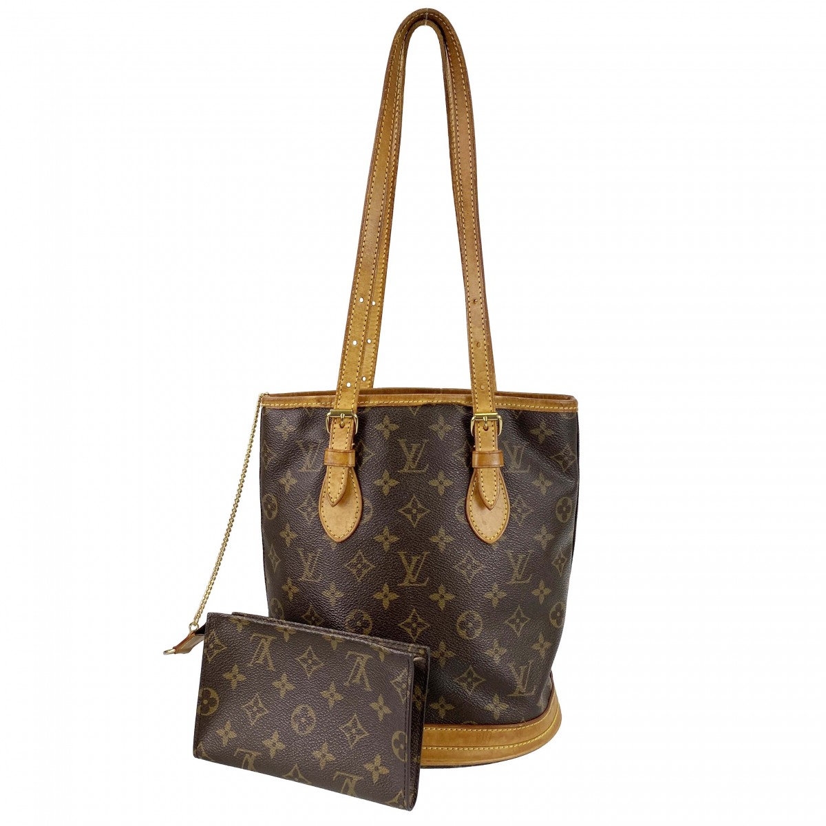 ルイ・ヴィトン モノグラム バケットPM ブラウン ショルダーバッグ