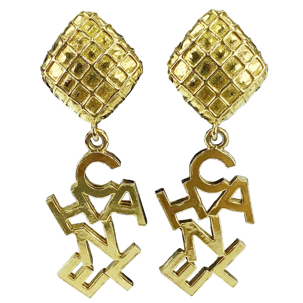 シャネル ゴールドメッキ ロゴ ゴールド イヤリング