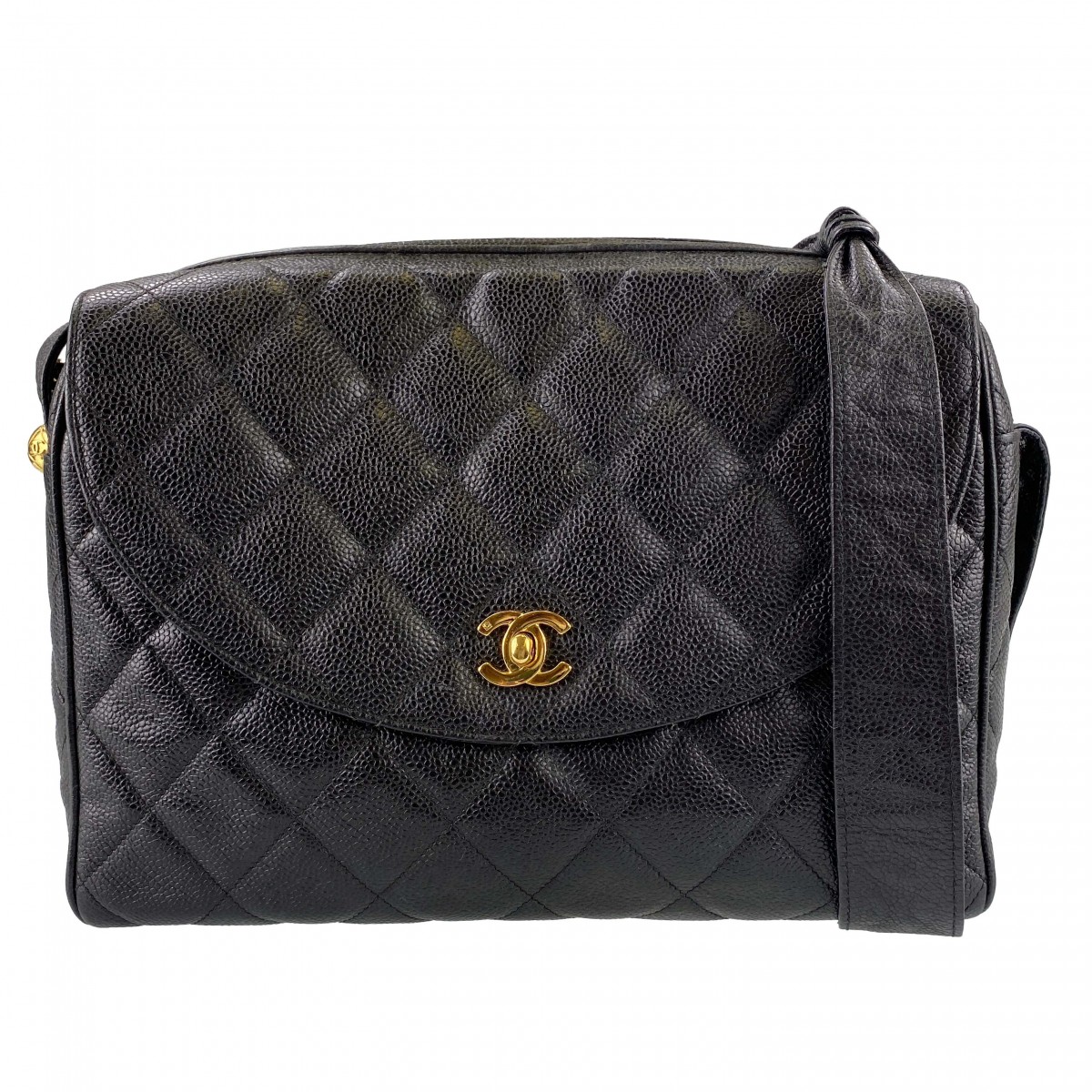 シャネル マトラッセ キャビアスキン ブラック ショルダーバッグ