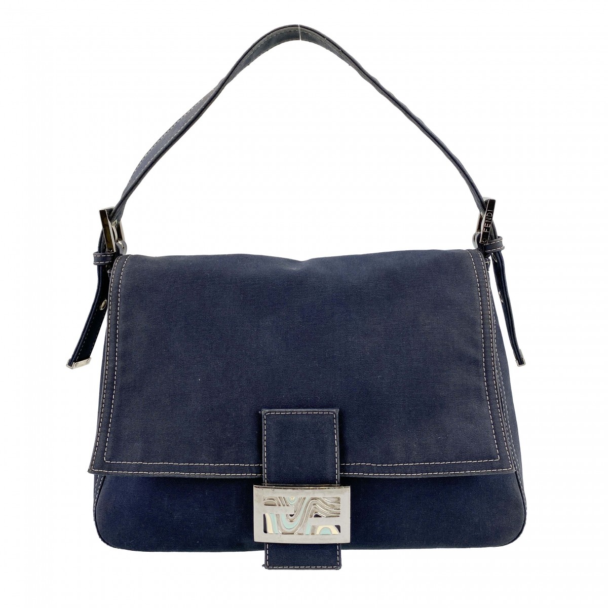 フェンディ マンマバゲット デニム ショルダーバッグ