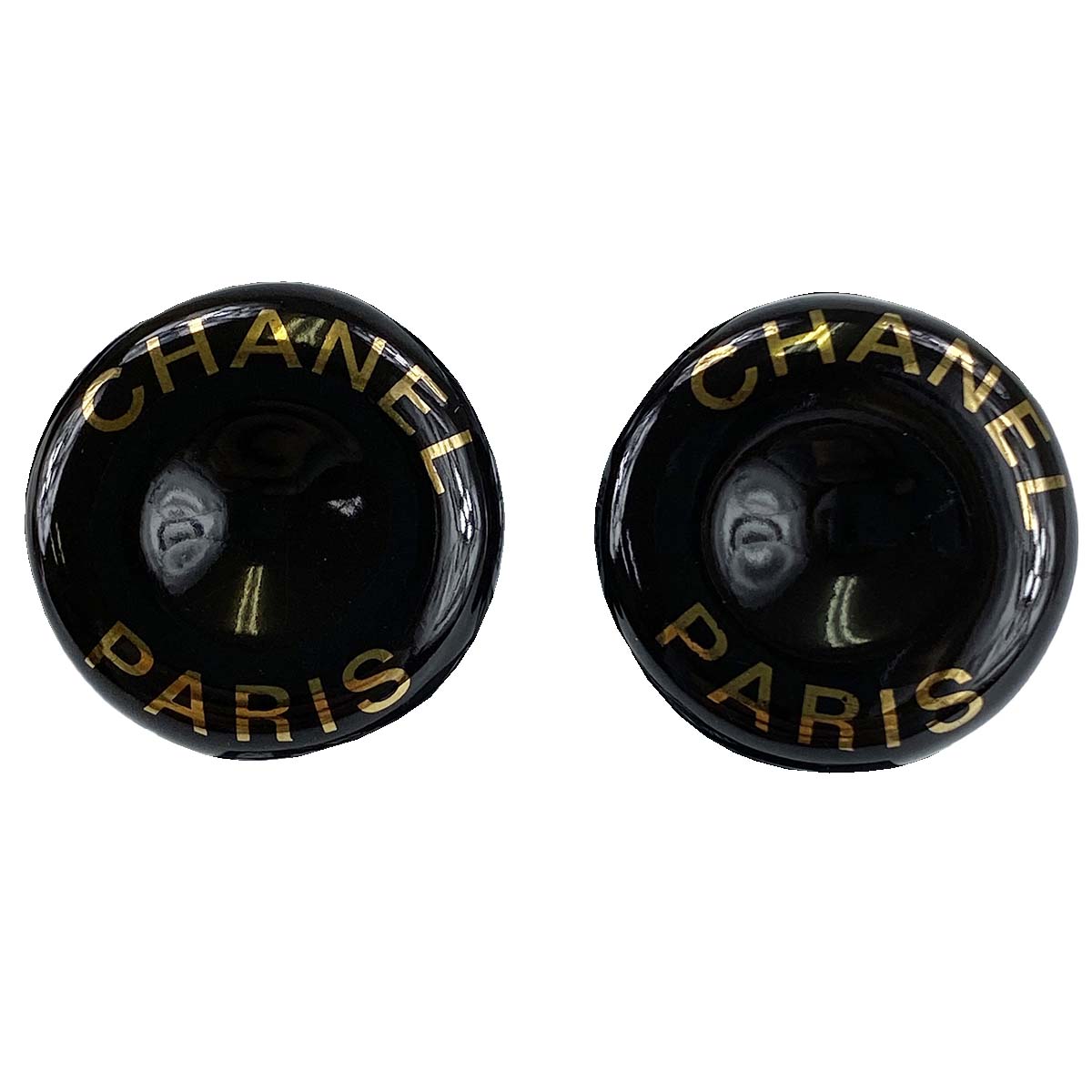 シャネル プラスティック ブラック イヤリング