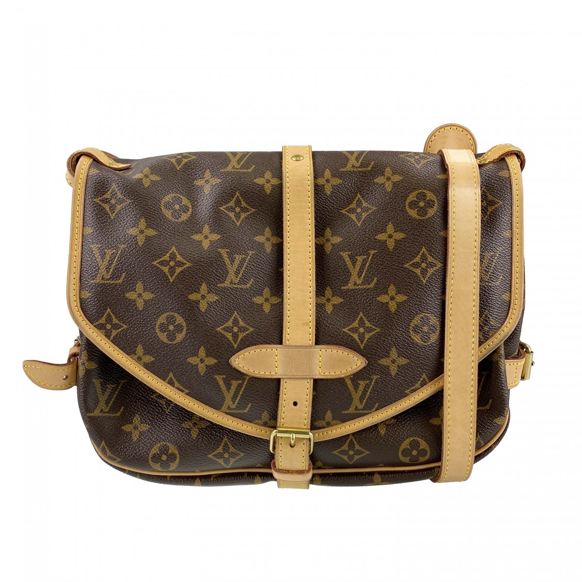 ルイ・ヴィトン モノグラム ソミュール30 ブラウン ショルダーバッグ