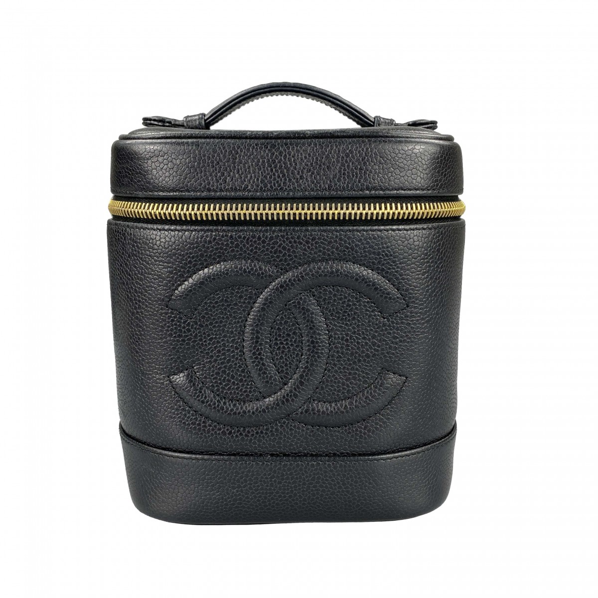 シャネル キャビアスキン ブラック バニティバッグ