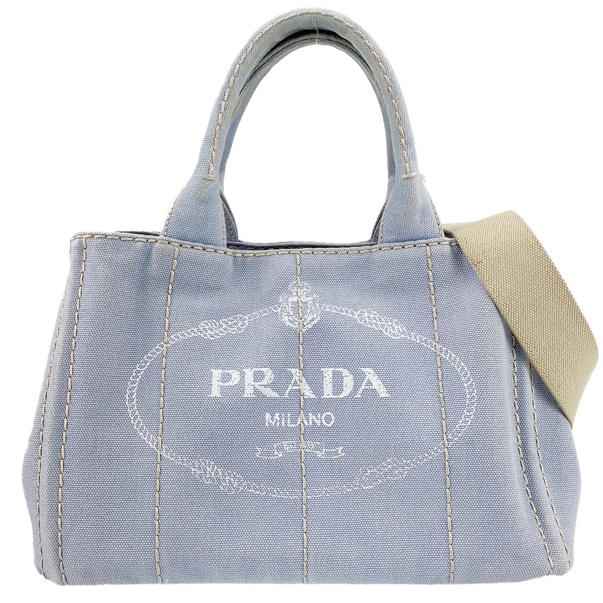プラダ カナパ デニム 2WAY ハンドバッグ