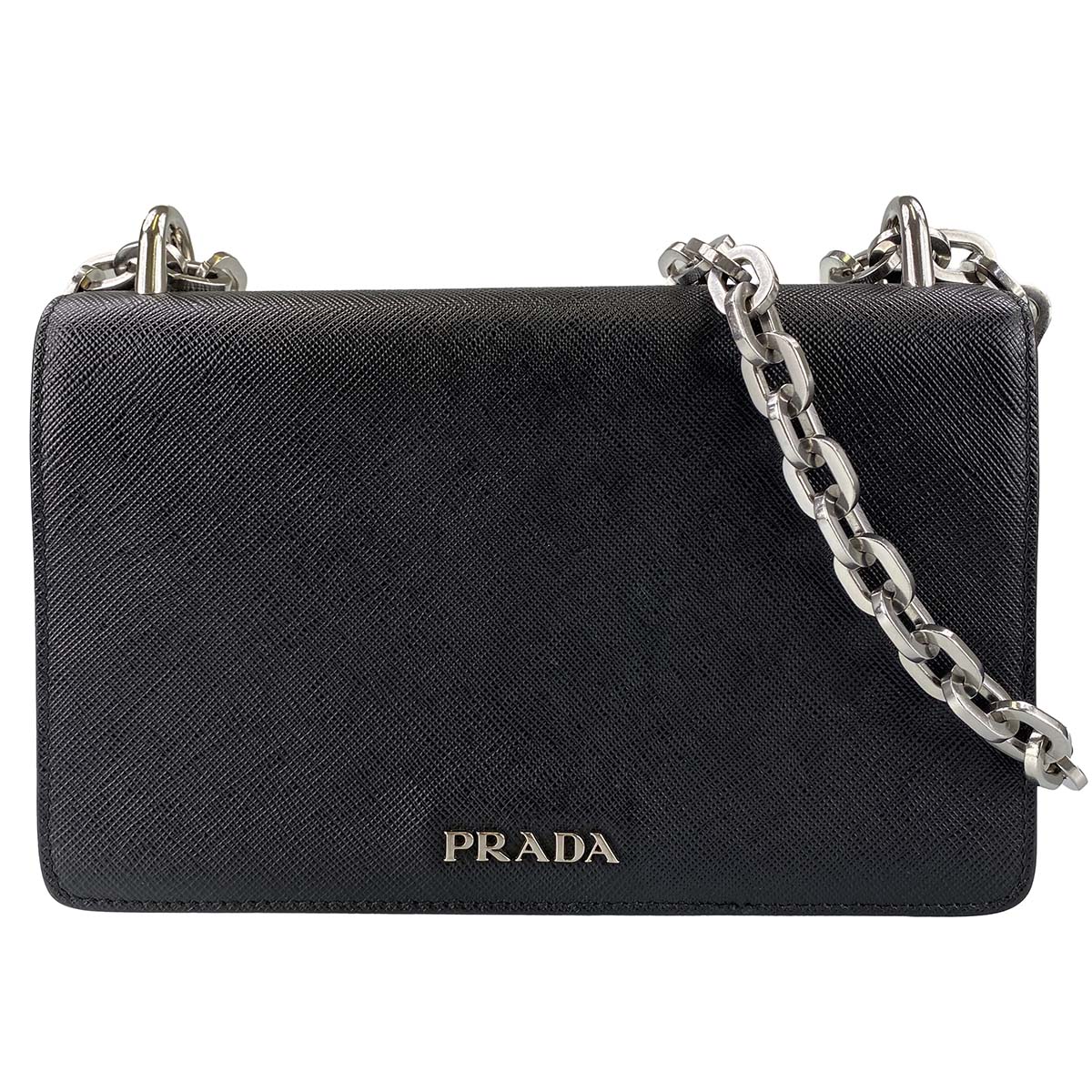 プラダ サフィアーノ カーフスキン チェーン ショルダーバッグ