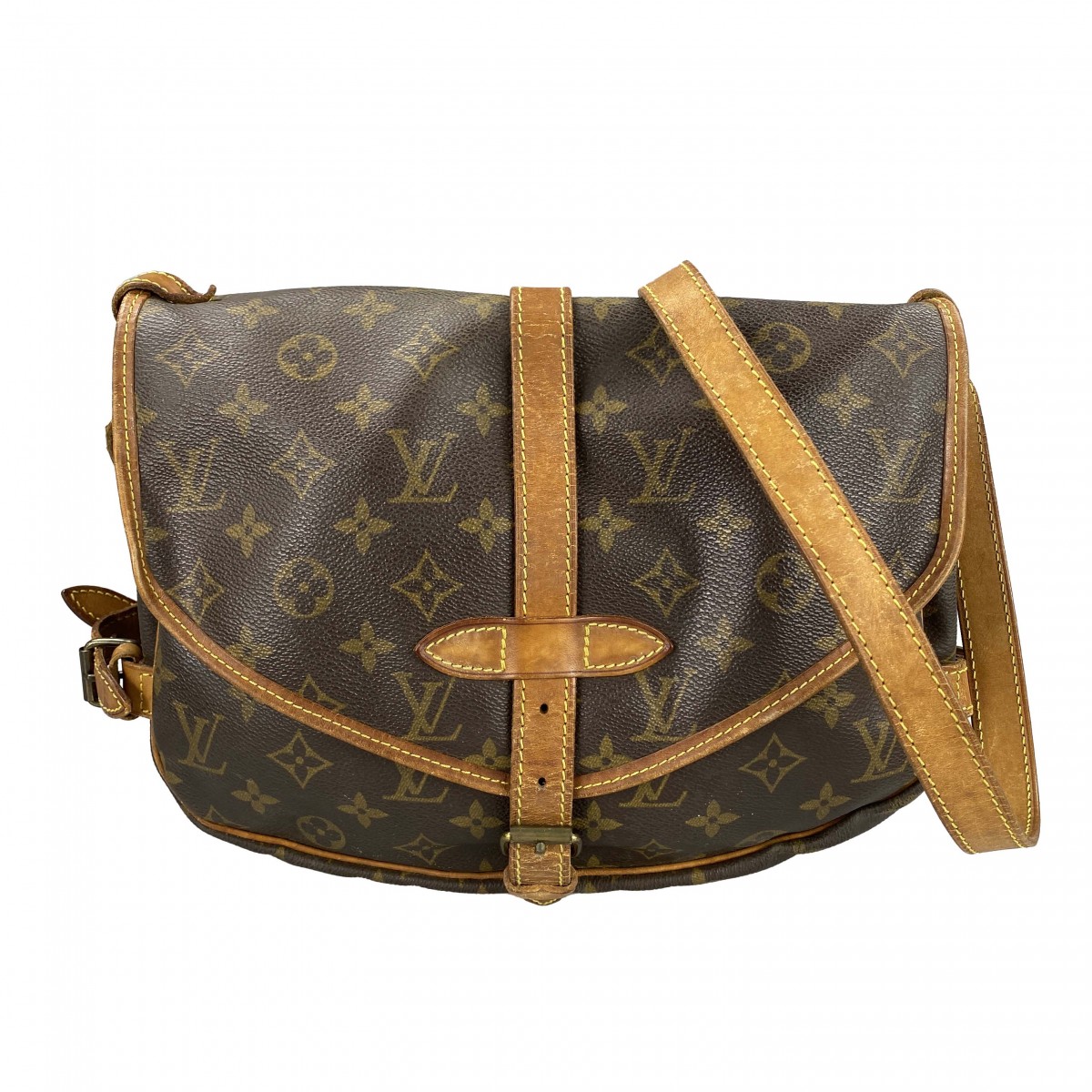 ルイ・ヴィトン モノグラム ソミュール30 ブラウン ショルダーバッグ
