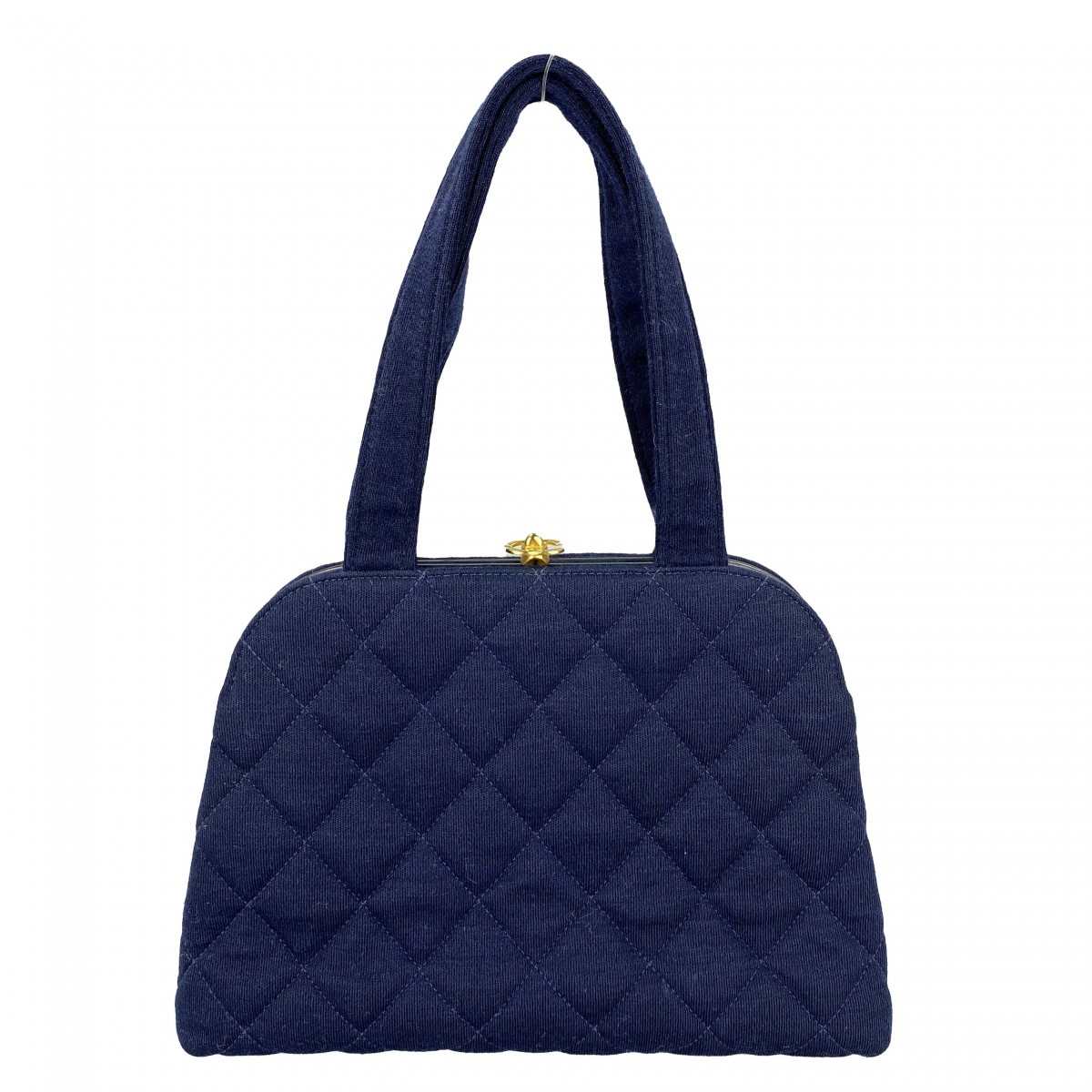 シャネル マトラッセ コットン ブルー ショルダーバッグ