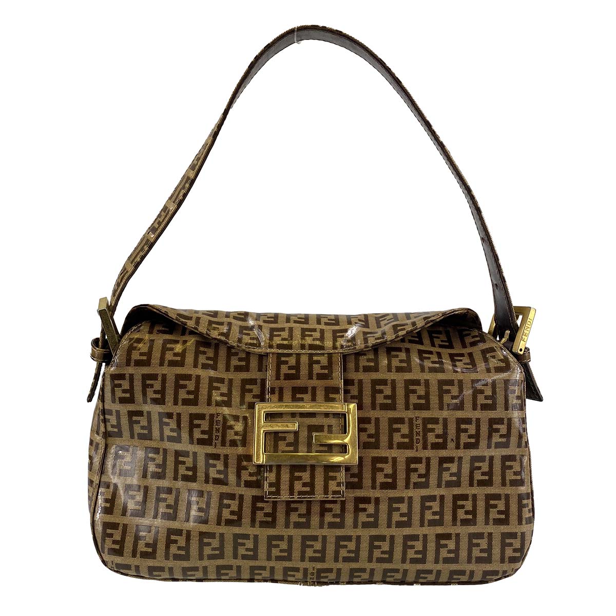 フェンディ バゲット ズッキーノ PVC レザー ショルダーバッグ