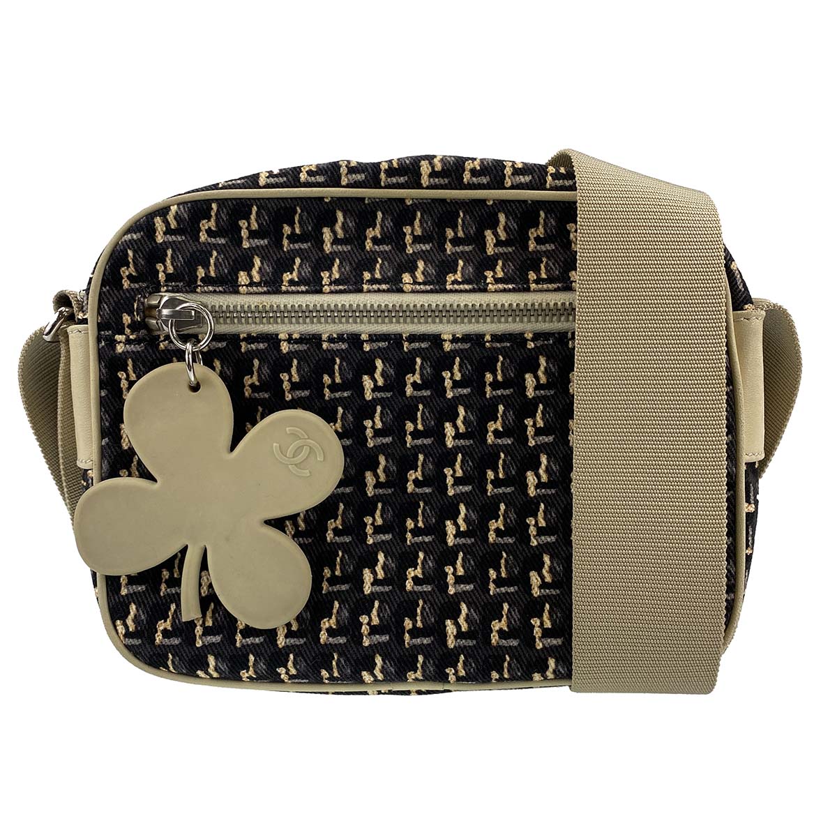 シャネル ツイード クローバー ブラック ショルダーバッグ