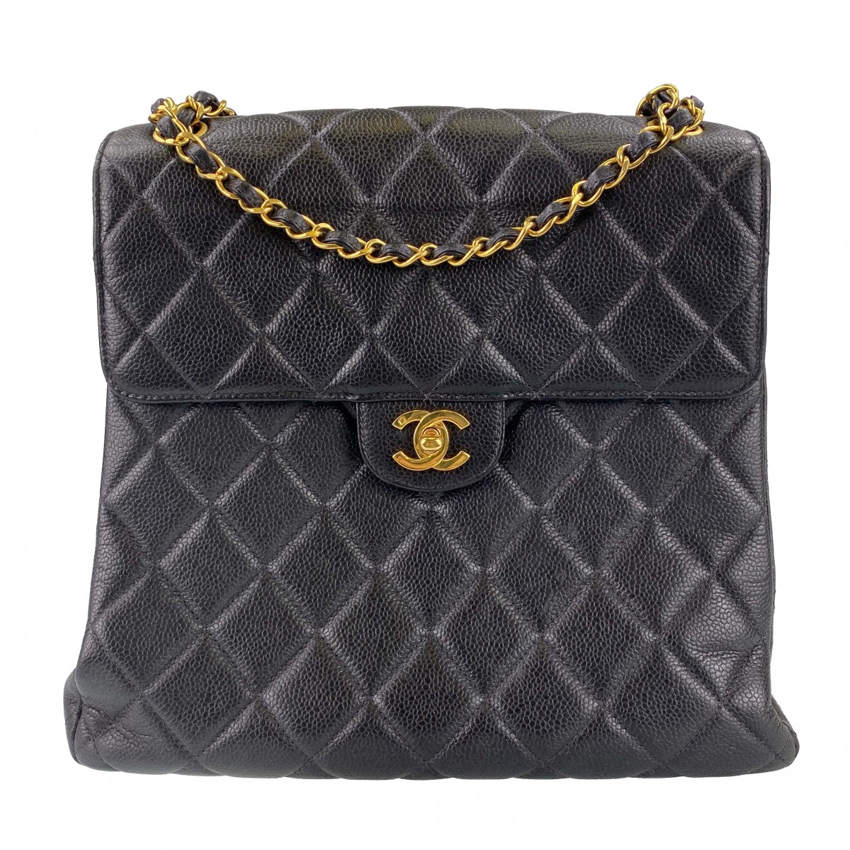 シャネル マトラッセ キャビアスキン ブラック ショルダーバッグ