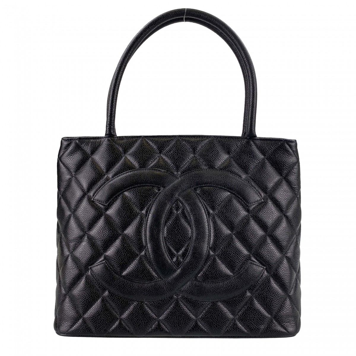 シャネル 復刻トート マトラッセ キャビアスキン ブラック トートバッグ