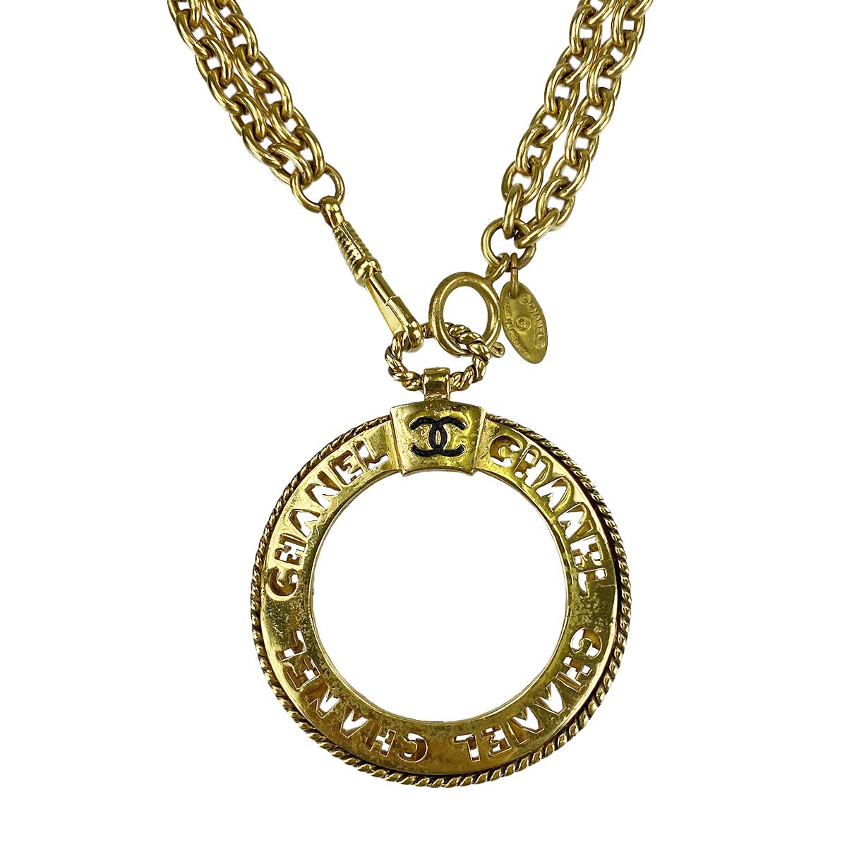 シャネル ゴールドメッキ CCロゴ ルーペ ゴールド ネックレス