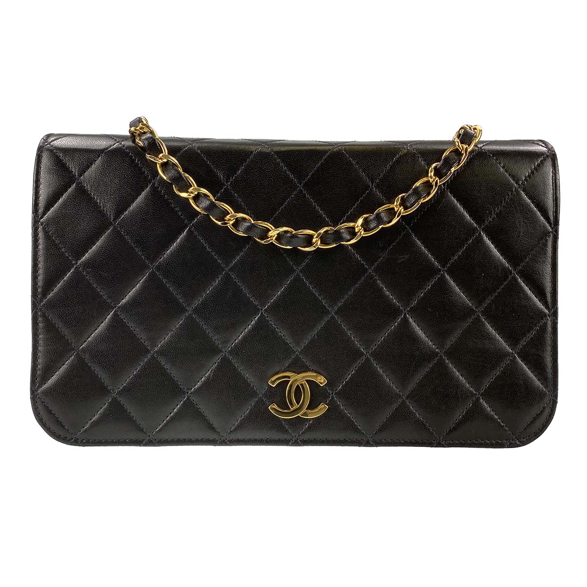 シャネル マトラッセ ラムスキン ブラック 23cm ショルダーバッグ