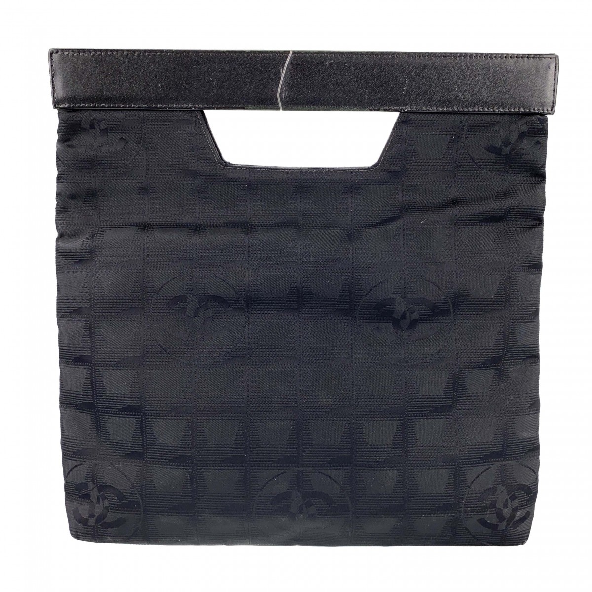 シャネル ニュートラベルライン ナイロンジャガード ブラック ハンドバッグ