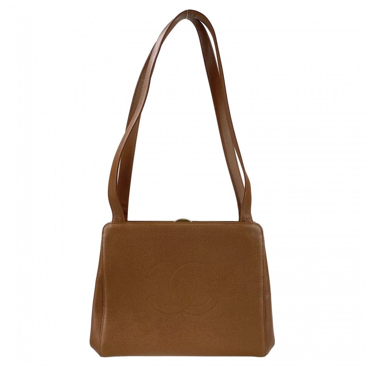 シャネル キャビアスキン ブラウン ショルダーバッグ