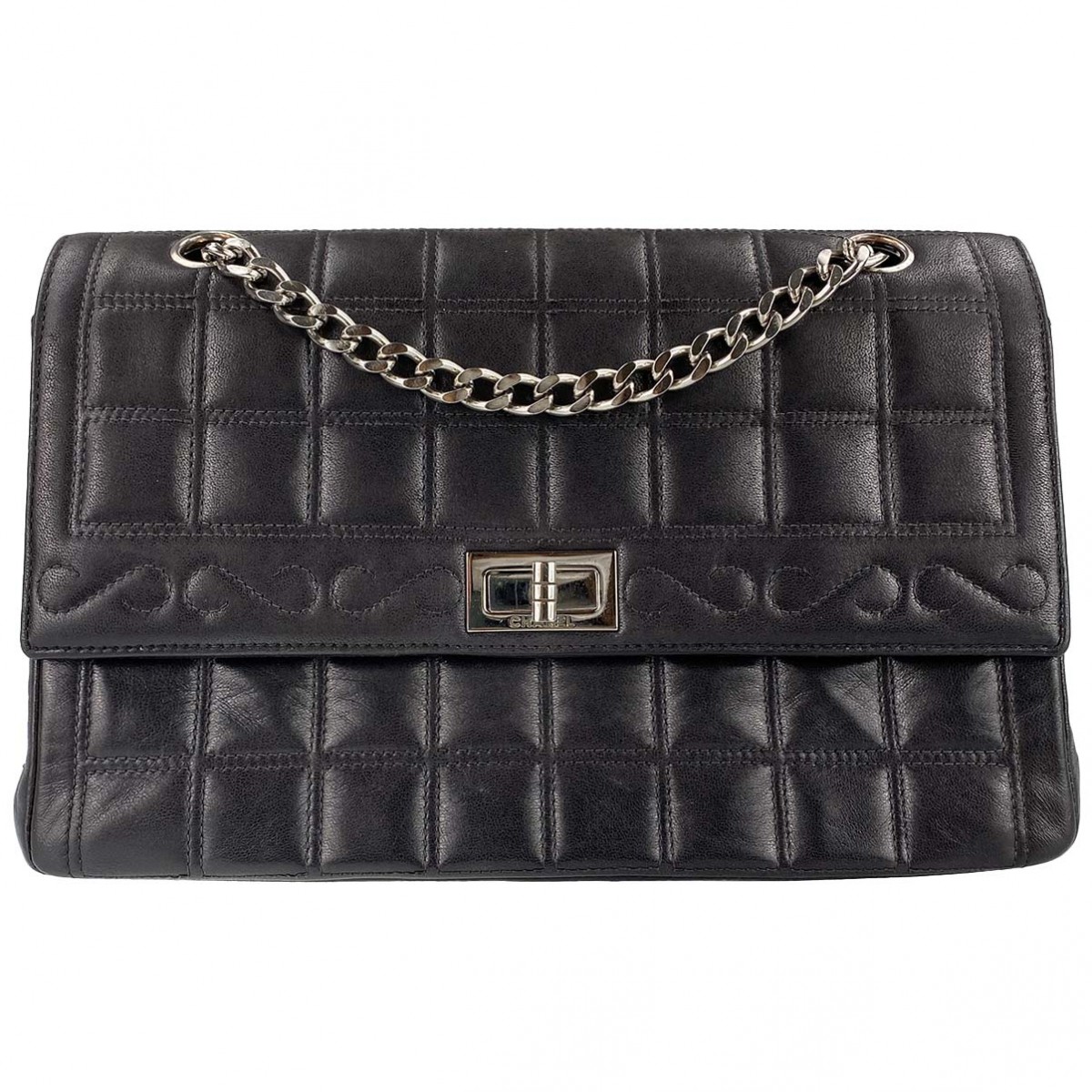 シャネル 2.55 ラムスキン ブラック ショルダーバッグ