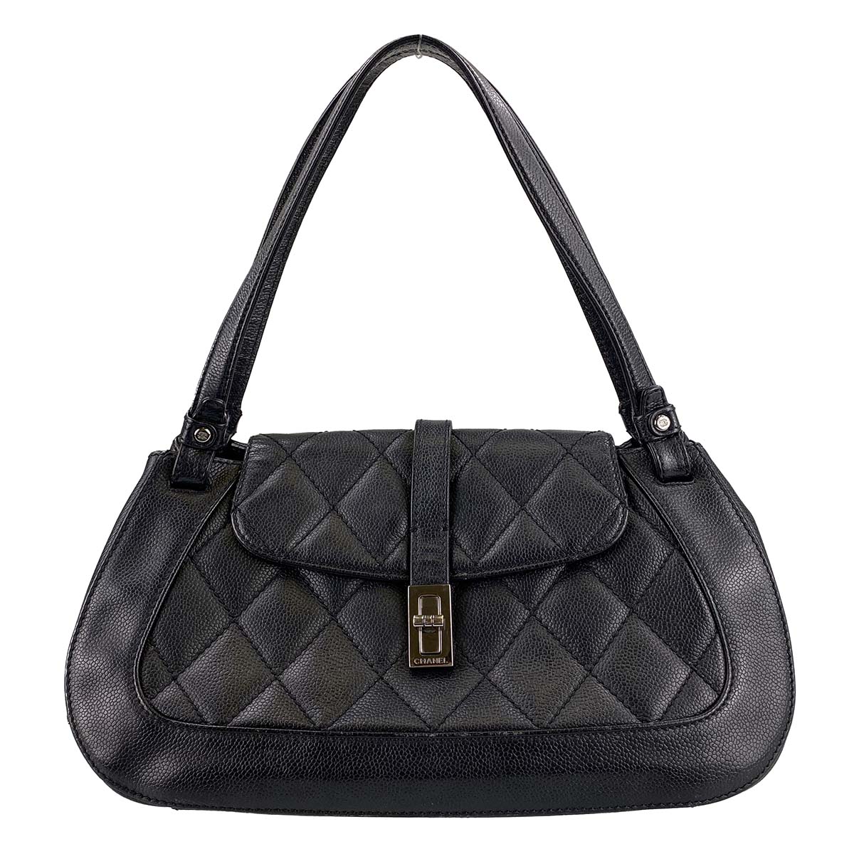 シャネル 2.55 キャビアスキン ブラック ショルダーバッグ