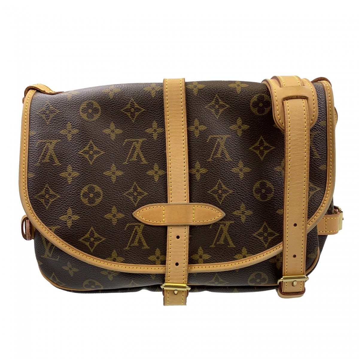 ルイ・ヴィトン モノグラム ソミュール30 ブラウン ショルダーバッグ