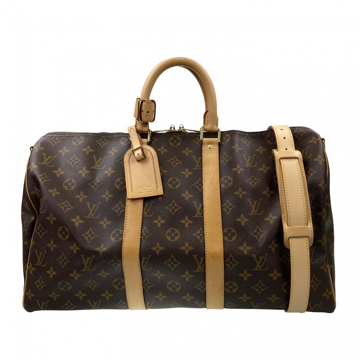 ルイ・ヴィトン モノグラム キーポル バンドリエール45 ブラウン ボストンバッグ