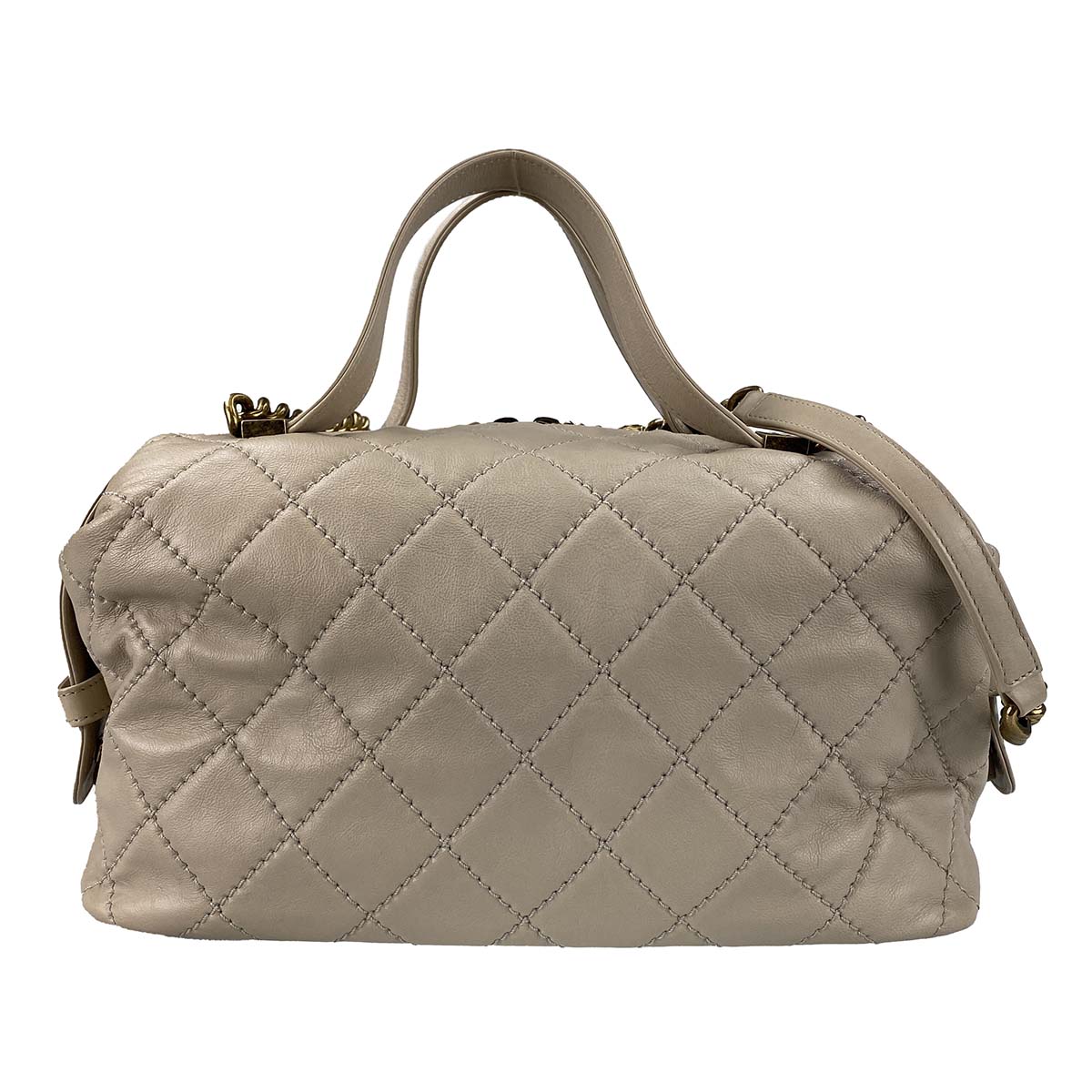 シャネル ワイルドステッチ ラムスキン ベージュ 2WAY ハンドバッグ