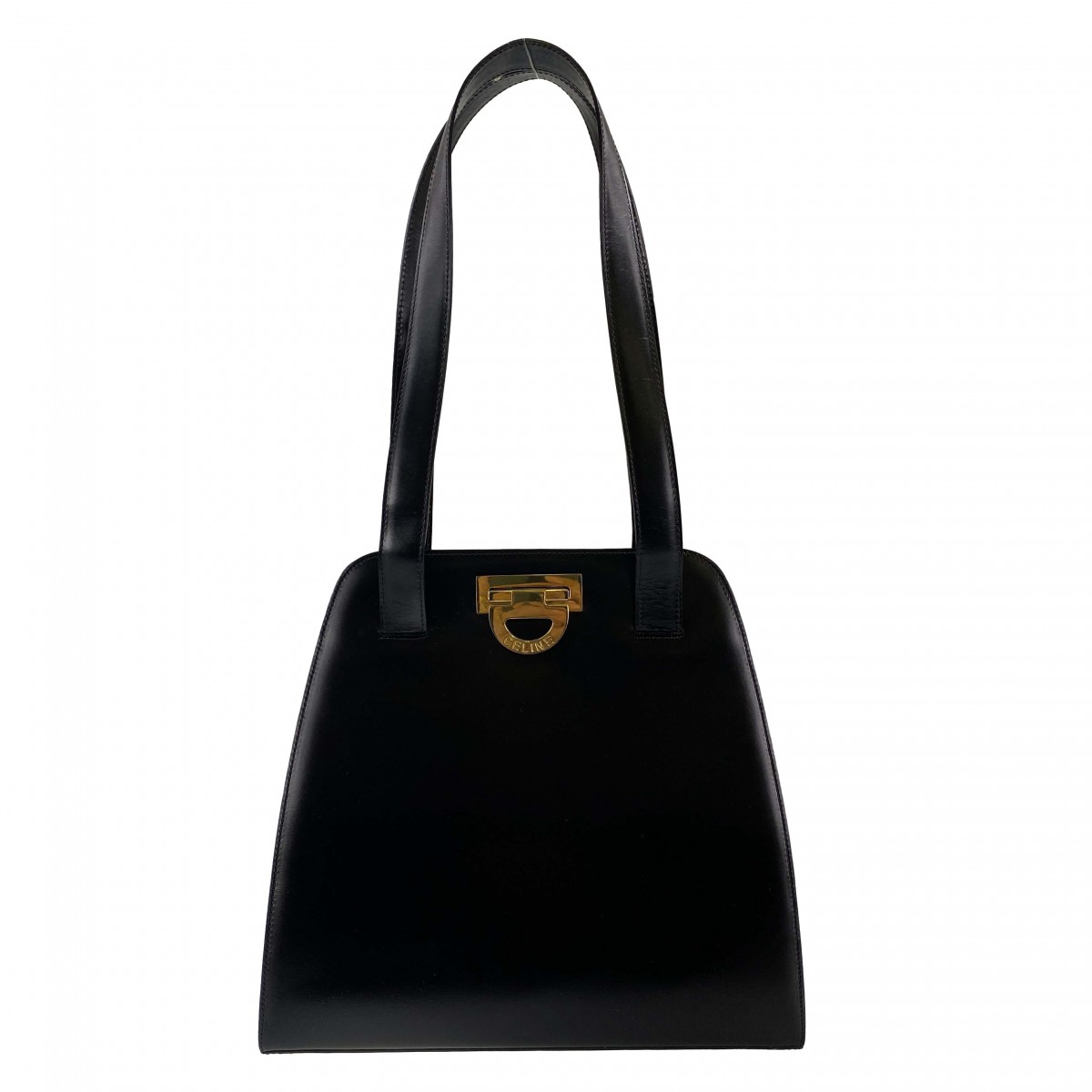 セリーヌ ガンチーニ レザー ブラック ショルダーバッグ