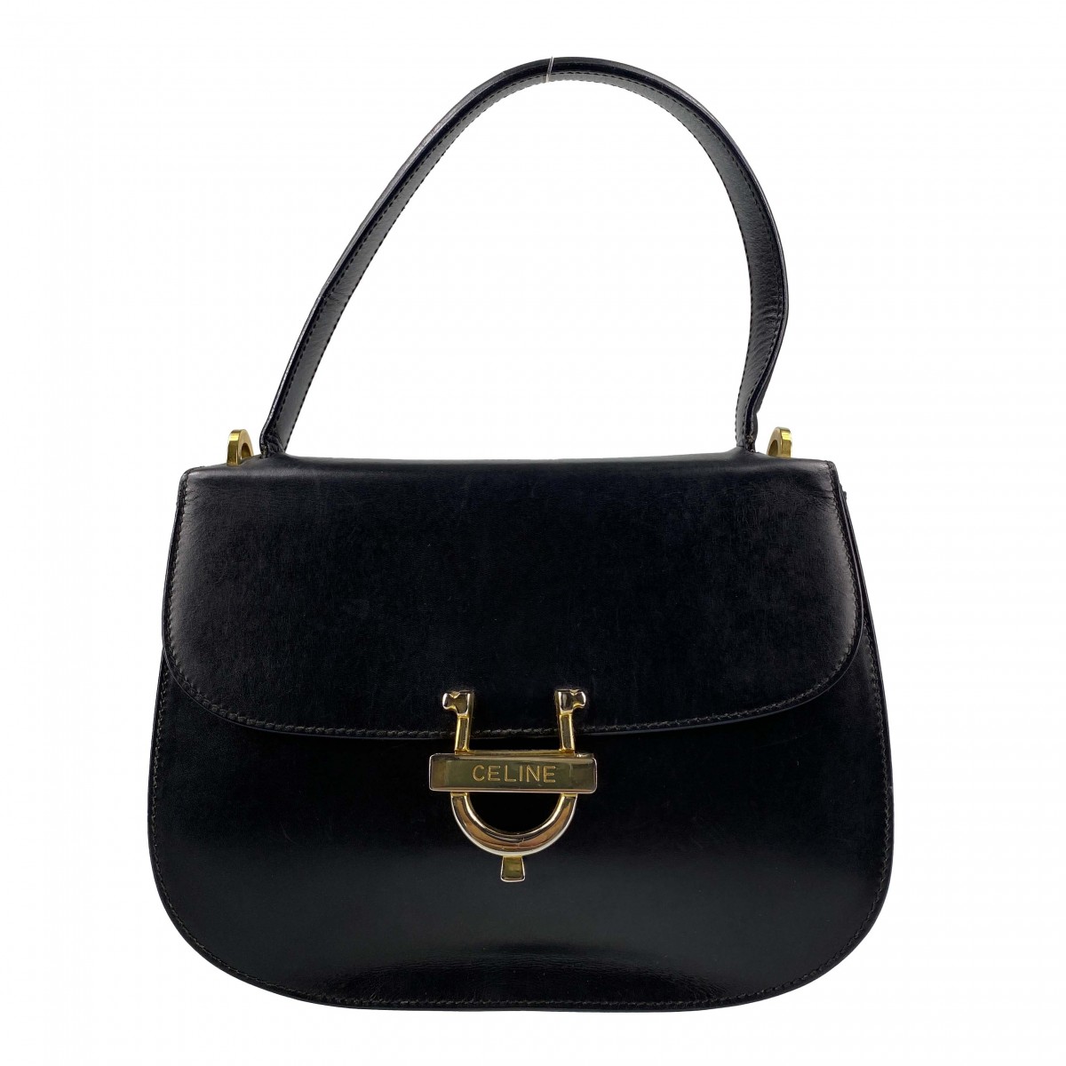 セリーヌ レザー ブラック ハンドバッグ