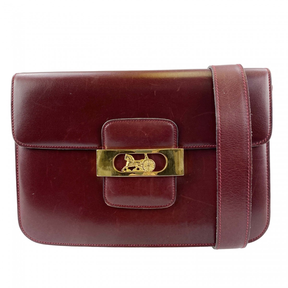 セリーヌ 馬車金具 レザー ショルダーバッグ