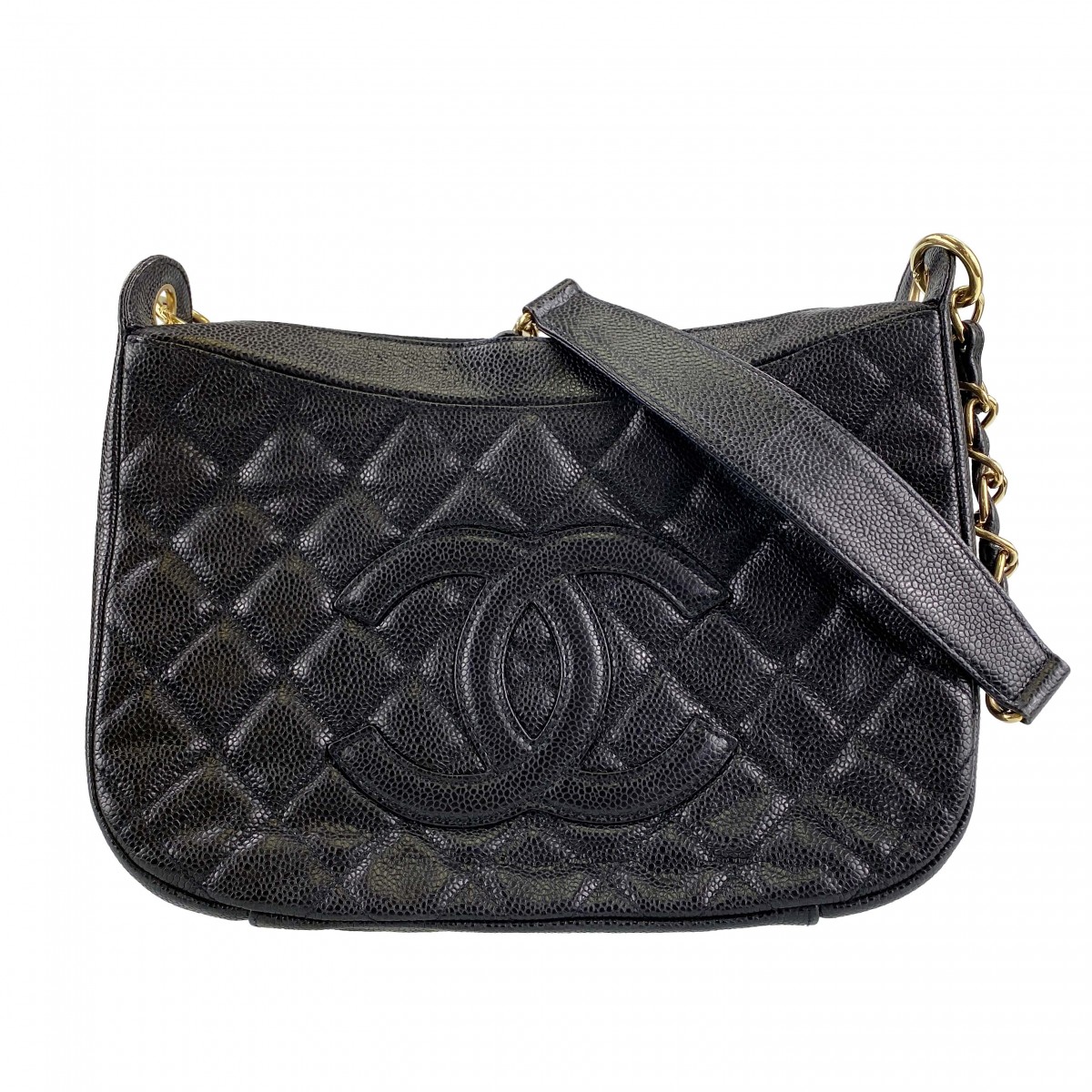 シャネル マトラッセ キャビアスキン ブラック ショルダーバッグ