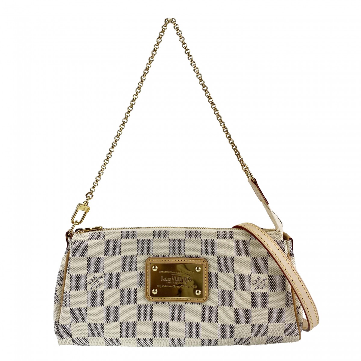 ルイ・ヴィトン ダミエ アズール エヴァ ホワイト 2WAY ショルダーバッグ