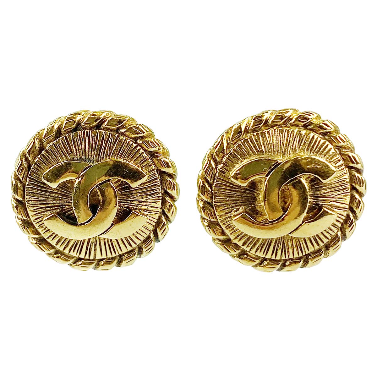 シャネル ゴールドメッキ CCロゴ ゴールド イヤリング