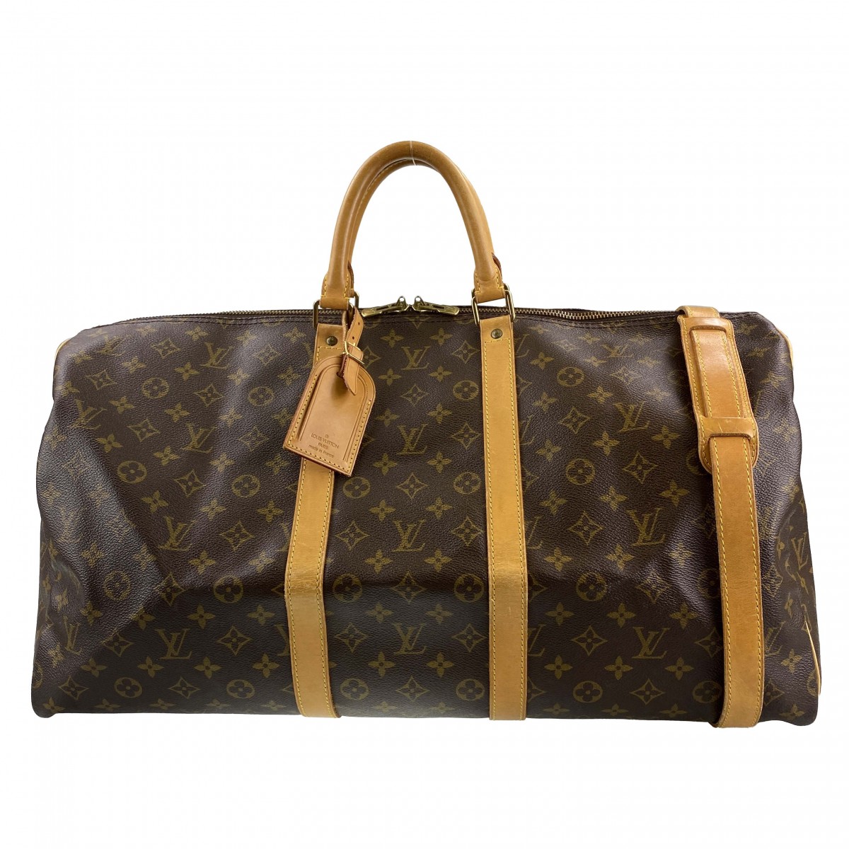 ルイ・ヴィトン モノグラム キーポル バンドリエール 55 ブラウン ボストンバッグ