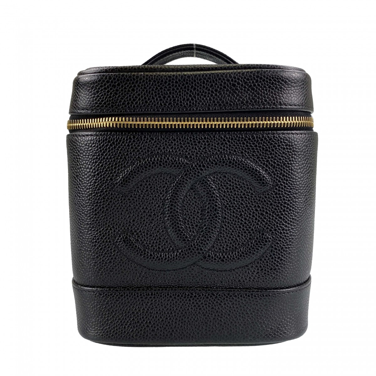 シャネル キャビアスキン ブラック バニティバッグ