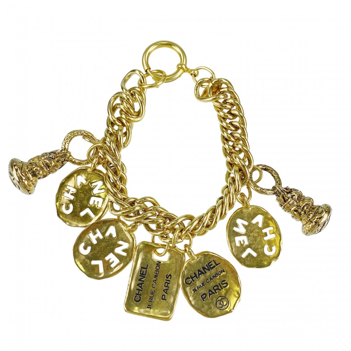 シャネル ゴールドメッキ ロゴ ゴールド ブレスレット