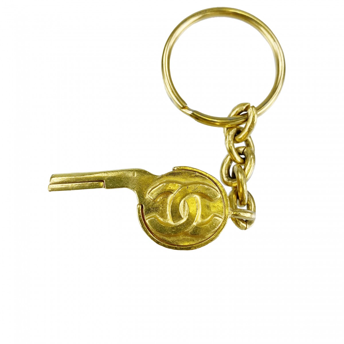 シャネル ゴールドメッキ CCロゴ ホイッスル ゴールド キーホルダー