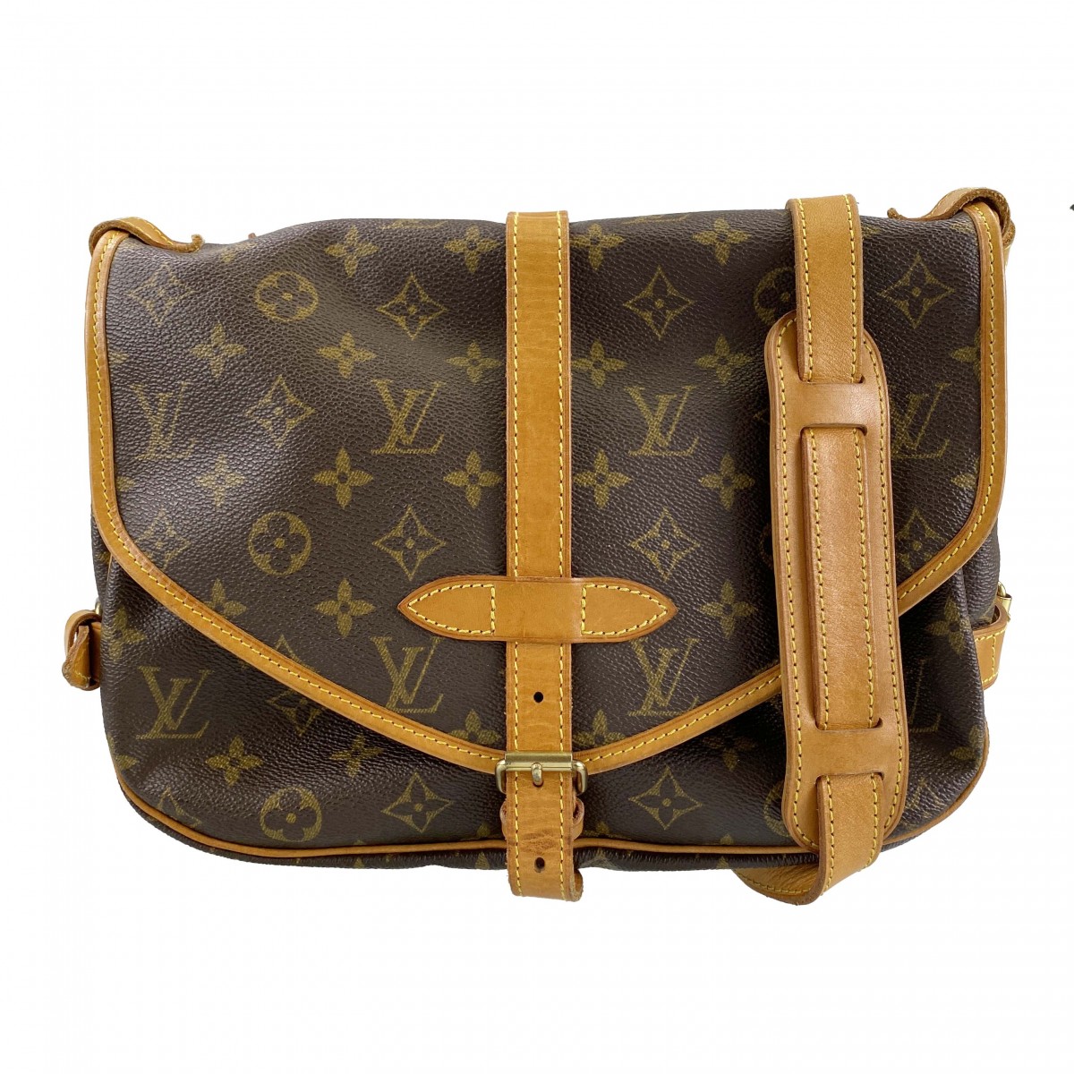 ルイ・ヴィトン モノグラム ソミュール30 ブラウン ショルダーバッグ