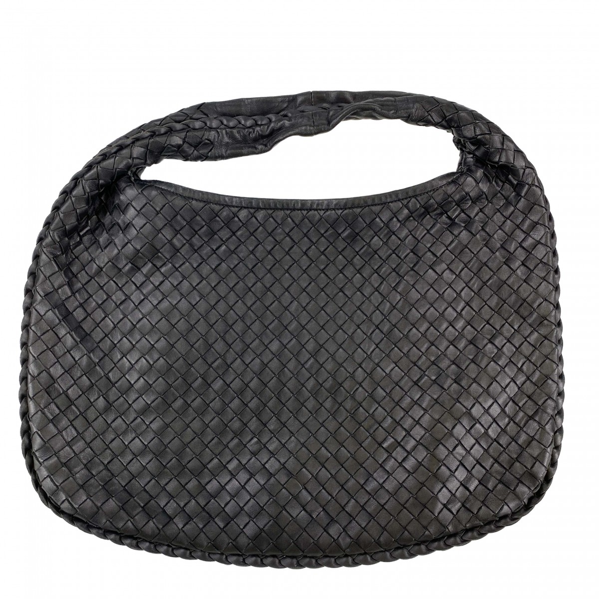 ボッテガ・ヴェネタ イントレチャート ラムスキン ダークブラウン ショルダーバッグ