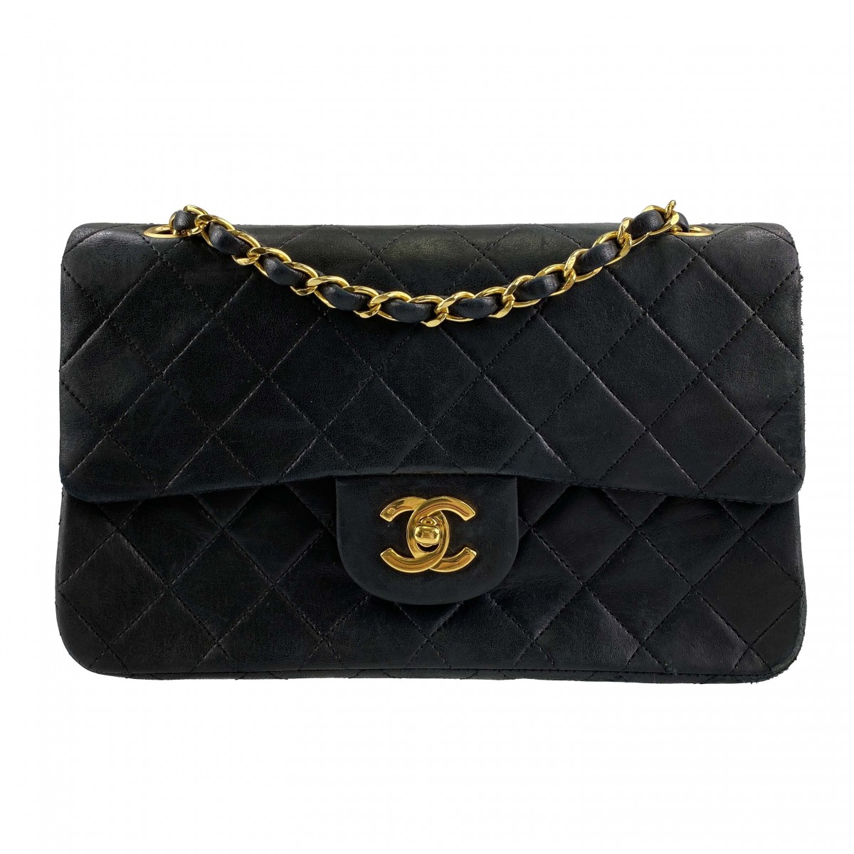 シャネル マトラッセ 23㎝ ラムスキン ブラック ショルダーバッグ