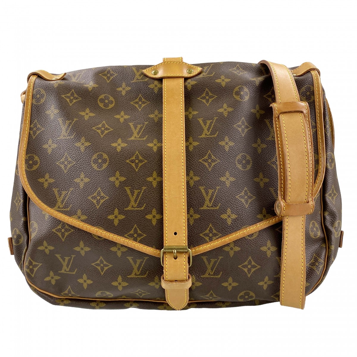 ルイ・ヴィトン モノグラム ソミュール35 ブラウン ショルダーバッグ