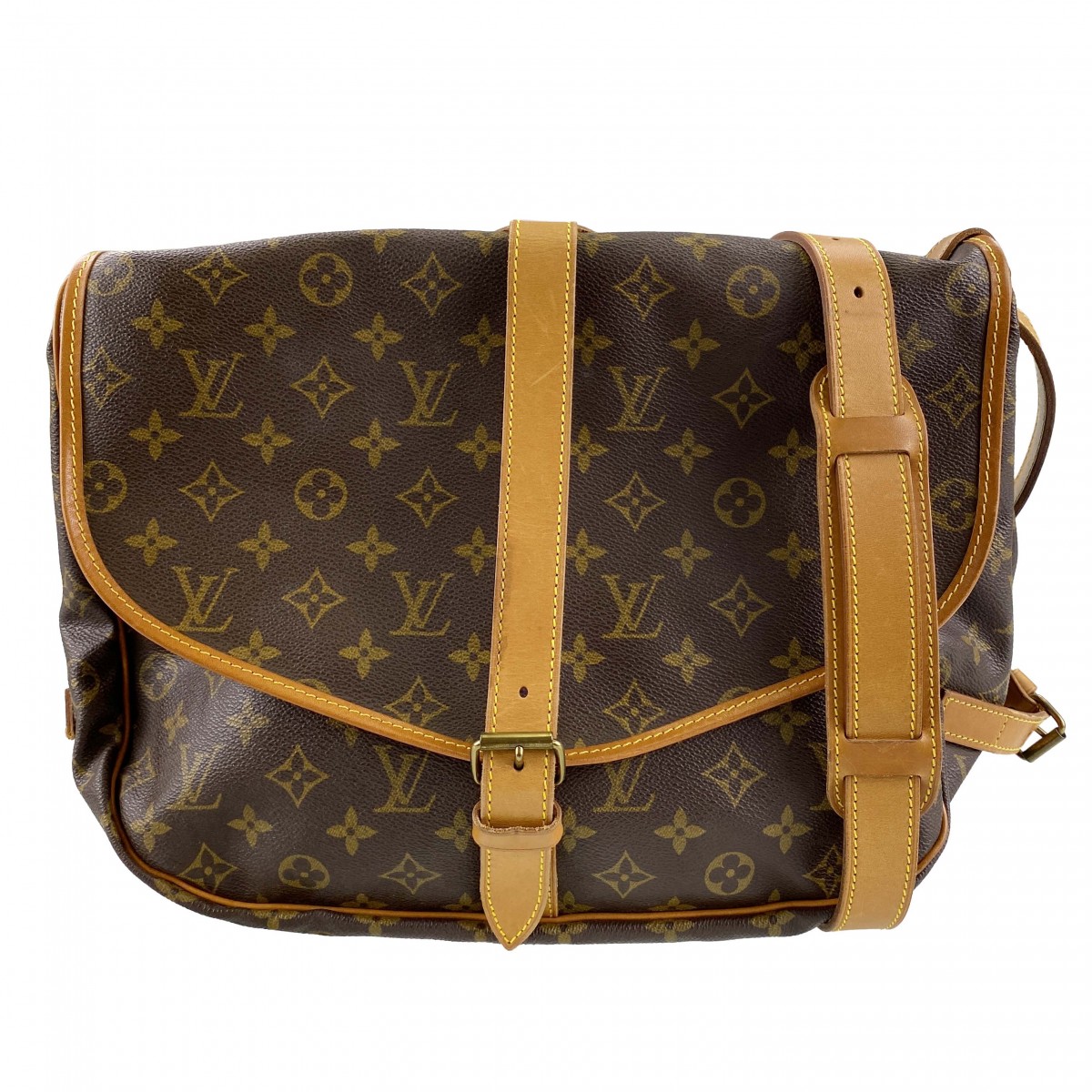 ルイ・ヴィトン モノグラム ソミュール35 ブラウン ショルダーバッグ