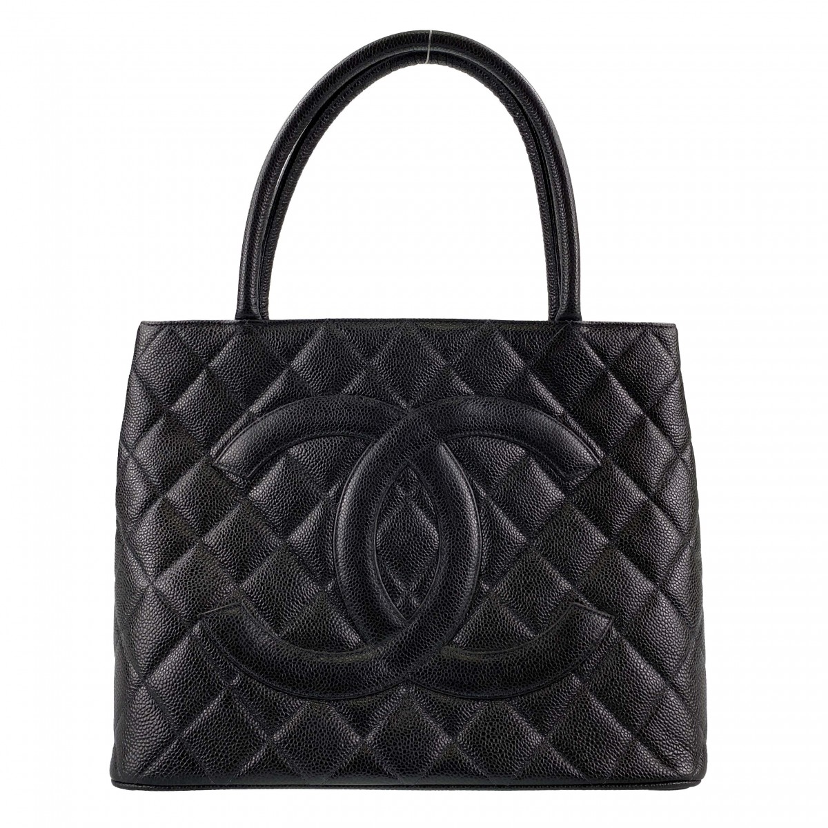 シャネル 復刻トート マトラッセ キャビアスキン ブラック トートバッグ