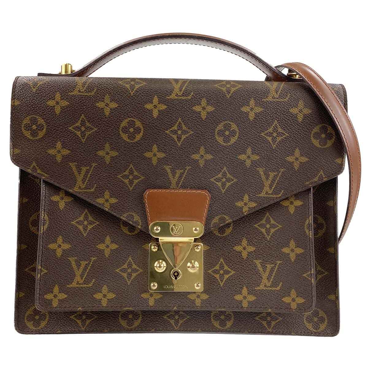 ルイ・ヴィトン モノグラム モンソー28 ブラウン 2WAY ハンドバッグ
