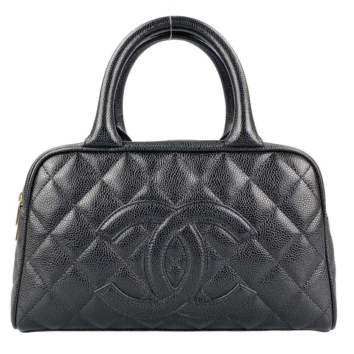 シャネル マトラッセ キャビアスキン ブラック ハンドバッグ