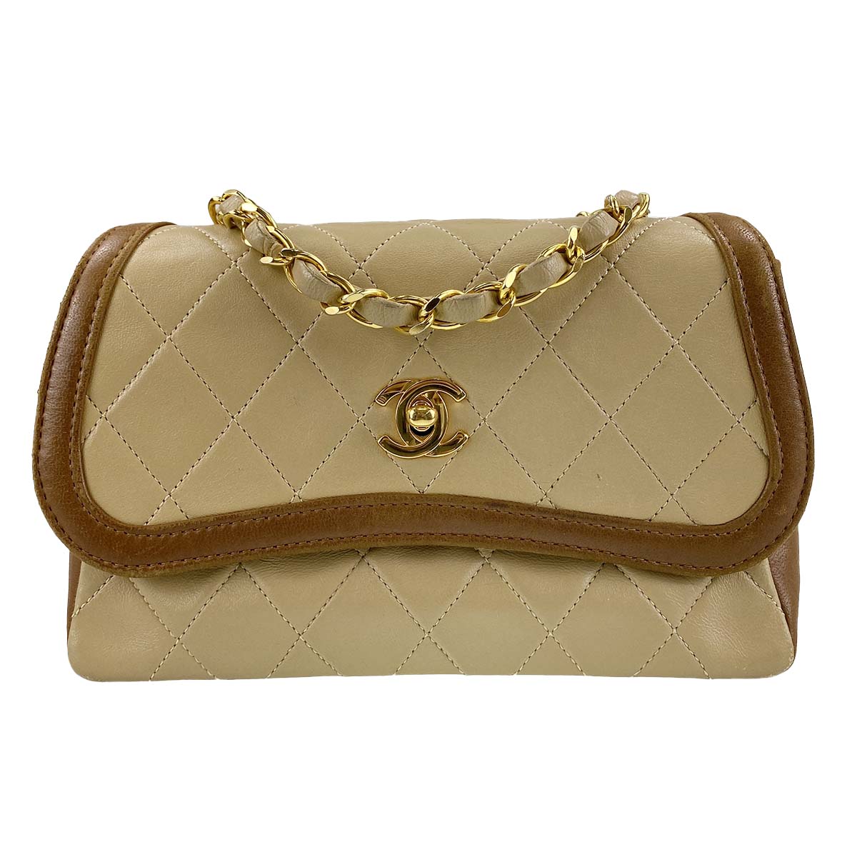 シャネル マトラッセ ラムスキン ベージュ ショルダーバッグ