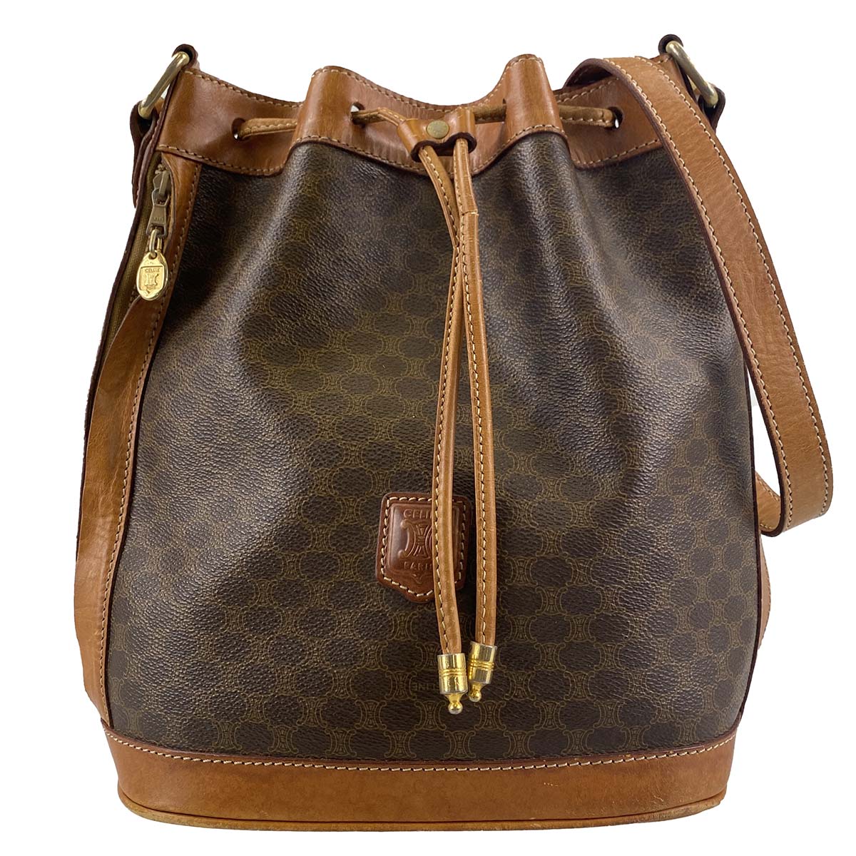 セリーヌ マカダム 巾着型 ショルダーバッグ