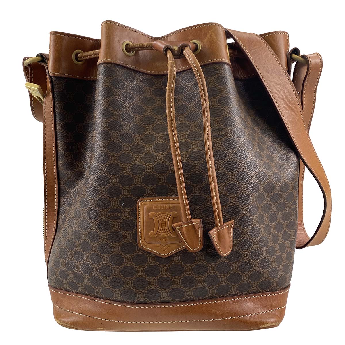 セリーヌ マカダム 巾着型 ショルダーバッグ