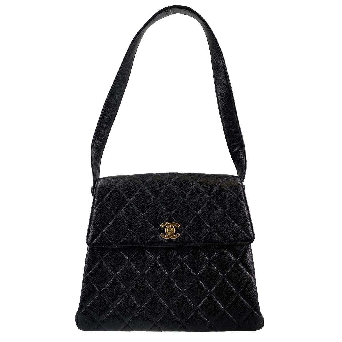 シャネル マトラッセ キャビアスキン ブラック ショルダーバッグ