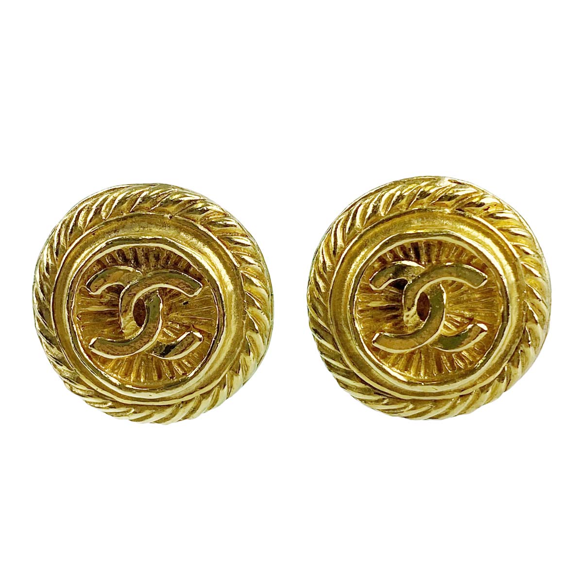 シャネル ゴールドメッキ CCロゴ ゴールド イヤリング