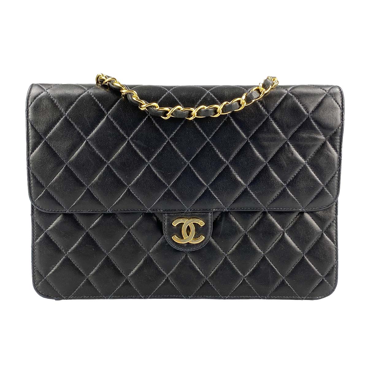 シャネル マトラッセ ラムスキン ブラック ショルダーバッグ