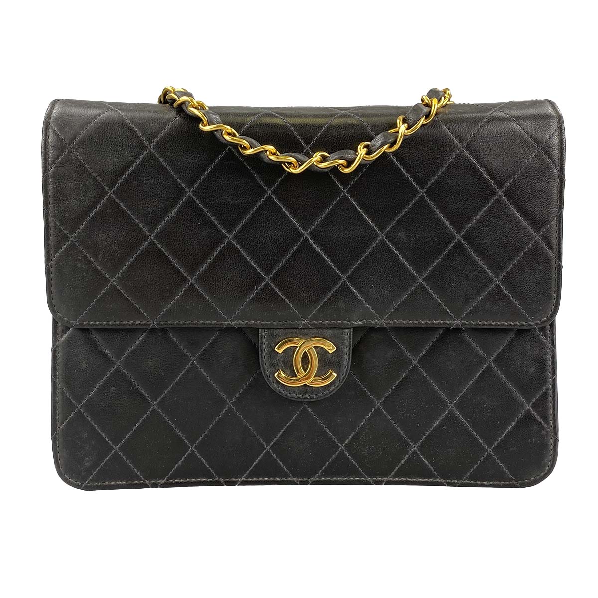 シャネル マトラッセ ラムスキン ブラック ショルダーバッグ