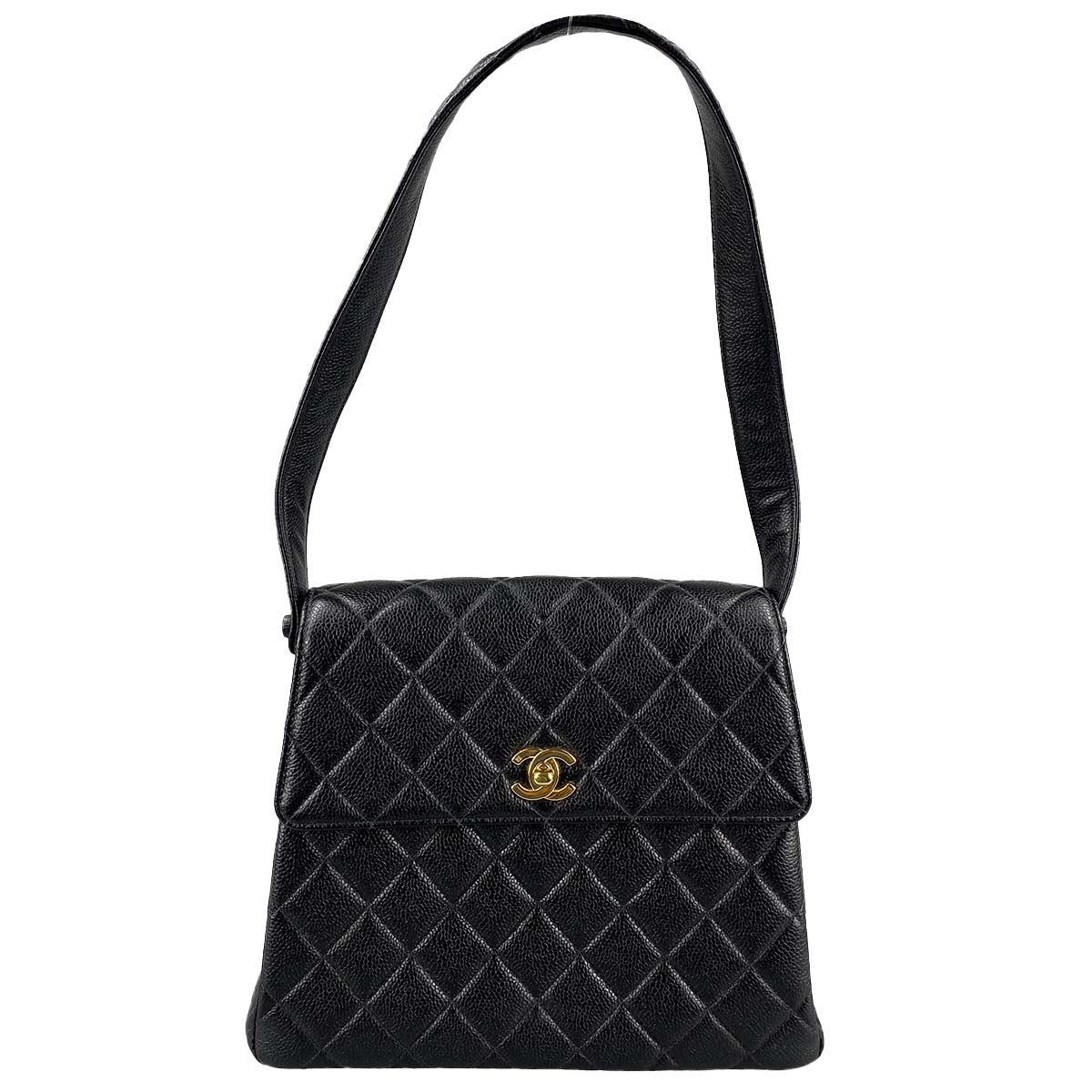 シャネル マトラッセ キャビアスキン ブラック ショルダーバッグ